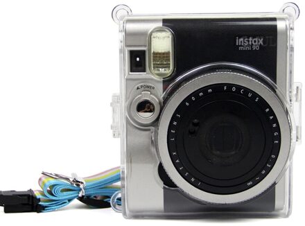 Voor Fujifilm Instax Mini Neo Classic 90 Instant Camera Beschermende Crystal Clear Draagtas Harde Cover Tas Met Schouderriem