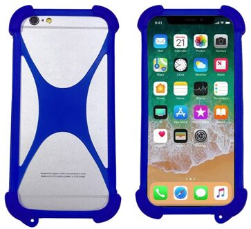Voor Gigaset GS110 6.1Inch Cover Universal Siliconen Tpu Rubber Bumper Mobiele Telefoon Geval Voor Gome C7 S7 Funda Blauw