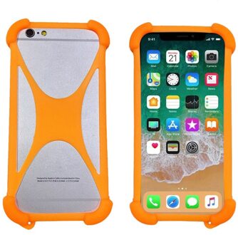 Voor Gigaset GS110 6.1Inch Cover Universal Siliconen Tpu Rubber Bumper Mobiele Telefoon Geval Voor Gome C7 S7 Funda Oranje