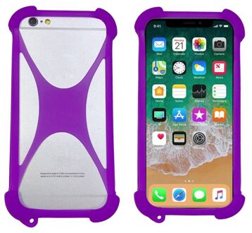 Voor Gigaset GS110 6.1Inch Cover Universal Siliconen Tpu Rubber Bumper Mobiele Telefoon Geval Voor Gome C7 S7 Funda Paars