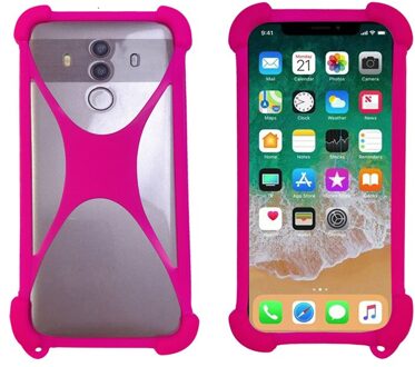 Voor Gigaset GS110 6.1Inch Cover Universal Siliconen Tpu Rubber Bumper Mobiele Telefoon Geval Voor Gome C7 S7 Funda roos rood