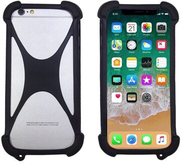 Voor Gigaset GS110 6.1Inch Cover Universal Siliconen Tpu Rubber Bumper Mobiele Telefoon Geval Voor Gome C7 S7 Funda zwart