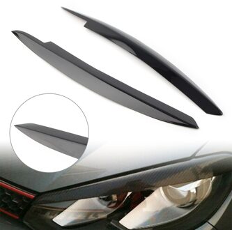 Voor Golf MK6 Carbon Zwart Abs Auto Eye Deksel Koplamp Cover Brow Trim Voor Volkswagen Vw Golf 6 glanzend zwart