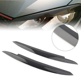 Voor Golf MK6 Carbon Zwart Abs Auto Eye Deksel Koplamp Cover Brow Trim Voor Volkswagen Vw Golf 6 koolstofvezel