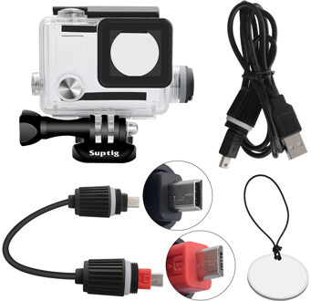Voor GoPro Behuizing Oplaadbare waterdichte behuizing voor GoPro Hero 4 Hero 3 + 3 Buiten Sport Camera Voor Onderwater Charger