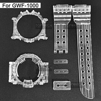 Voor GWF-1000 Band Rubber Horlogeband Ijs Transparant Siliconen Horloge Bands En Case Cover Waterdichte Sport Horlogebanden Met Gereedschap