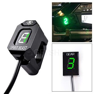 Voor Harley Davidson Alle Vrsc Modellen Bijv. V-Rod Alle Jaar Motorfiets Gear Indicator 1-6 Niveau Digitale Gear Meter groen met haakje