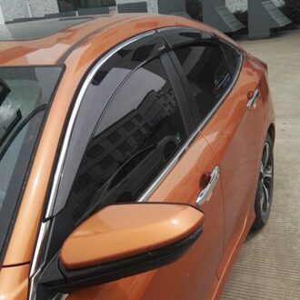Voor Honda Civic Window Visor Vent Shades Sunny Regen Deflector Guard Luifels Stickers Auto-Styling Accessoires