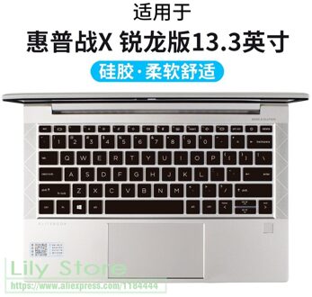 Voor Hp Elitebook 835 G8 G7 / 830 G7 13.3 Inchlaptop Siliconen Toetsenbord Cover Beschermer Huid zwart