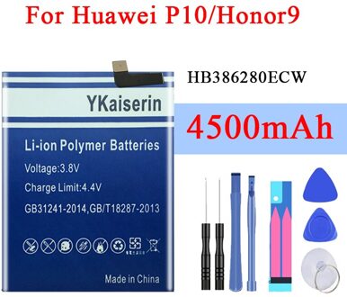 Voor Hua Wei Vervangende Telefoon Batterij HB386280ECW 4500Mah Batterij Voor Honor 9 STF-L09 STF-AL10 P10 5.1"