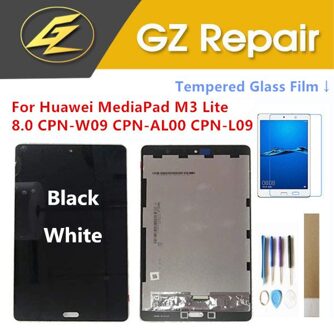 Voor Huawei Mediapad M3 Lite 8 CPN-W09 CPN-AL00 CPN-L09 / M3 Lite 10 BAH-AL00 Lcd-scherm Met Touch Sensor Digitizer met Kits zwart 8.0 duim