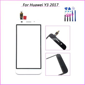Voor Huawei Y3 CRO-U00 CRO-L02 CRO-L22 Touch Screen Panel Met Digitizer Glas Lens Panel Vervanging Deel (Geen Lcd) zwart