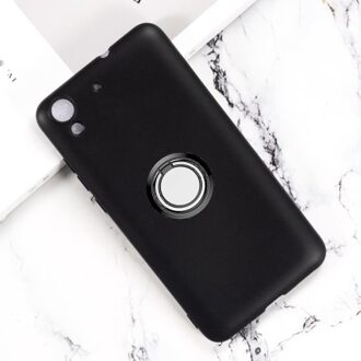 Voor Huawei Y3 Ii Y3II Terug Ring Holder Bracket Telefoon Case Smartphone Tpu Soft Silicone Cover Ring Case zwart