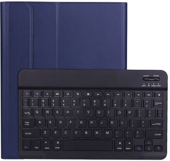 Voor Ipad Air 4th 10.9 '&#39 Case Ultra Slim Afneembare Draadloze Bluetooth Tablet Keyboard Leather Cover Met Potlood Houder donker blauw