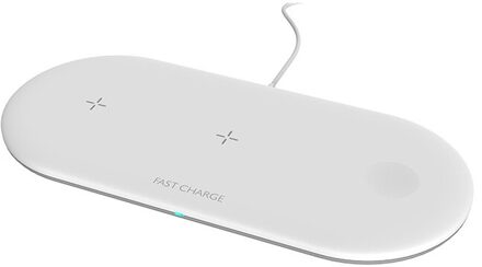 Voor Iphone 12 11 Pro 8 Samsung Note 10 Draadloze Oplader 3 In 1 10 W Snelle Draadloze Opladen Pad voor Airpods Pro Apple Horloge 6 5 4 wit