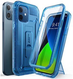 Voor Iphone 12 Case 12 Pro Case 6.1 ") supcase Ub Pro Full-Body Robuuste Holster Cover Met Ingebouwde Screen Protector & Kickstand Frost blauw