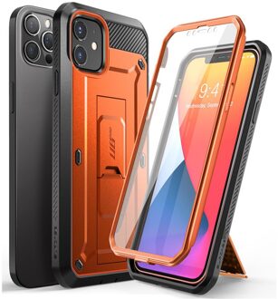 Voor Iphone 12 Case 12 Pro Case 6.1 ") supcase Ub Pro Full-Body Robuuste Holster Cover Met Ingebouwde Screen Protector & Kickstand oranje