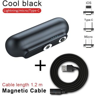 Voor Iphone 12 Magnetische Power Bank 2600Mah Mini Magneet Charger Power Bank Voor Xiaomi Emergency Draagbare Magnetische Externe Batterij zwart-reeks