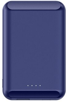Voor Iphone 12 Magnetische Ultradunne Power Bank Draadloze Draagbare Oplader 5000Mah Powerbank Extra Batterij Voor Iphone 12 serie blauw