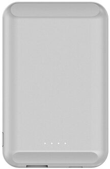 Voor Iphone 12 Magnetische Ultradunne Power Bank Draadloze Draagbare Oplader 5000Mah Powerbank Extra Batterij Voor Iphone 12 serie wit