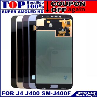 Voor J400 Amoled Lcd Voor Samsung Galaxy J4 J400 J400F J400G/Ds SM-J400F Lcd Touch Screen Digitizer Vergadering vervanging blauw .