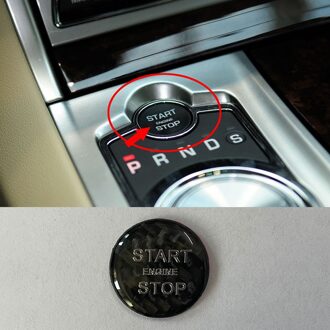 Voor Jaguar Xf Glossy Carbon Fiber Black Car Startknop Ontsteking Overlay Reparatie Stickers Trim 1 Stuk