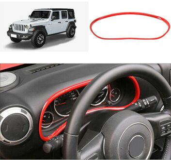 Voor Jeep Wrangler Jk Abs Rood Interieur Dashboard Meter Display Frame Cover Trim