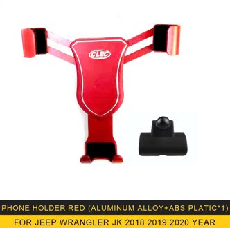 Voor Jeep Wrangler Jk Auto Smart Mobiele Hand Telefoon Holder Air Vent Cradle Mount Stand Accessoire Voor iphone Xiaomi rood