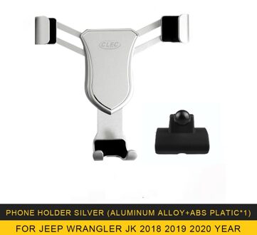 Voor Jeep Wrangler Jk Auto Smart Mobiele Hand Telefoon Holder Air Vent Cradle Mount Stand Accessoire Voor iphone Xiaomi zilver