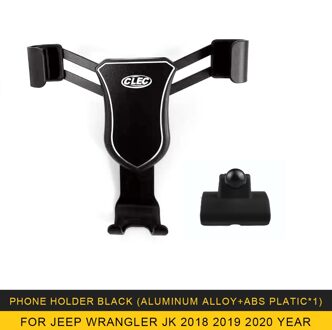 Voor Jeep Wrangler Jk Auto Smart Mobiele Hand Telefoon Holder Air Vent Cradle Mount Stand Accessoire Voor iphone Xiaomi zwart