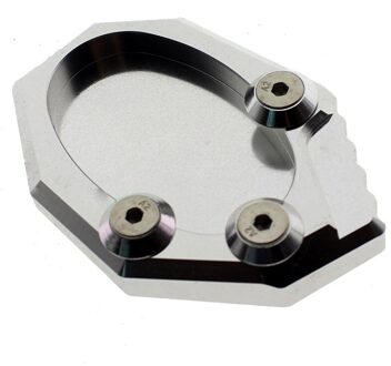 Voor Kawasaki KLX250 VERSYS 650 Aluninum Motorfiets Side Stand Pad Plaat Kickstand Vergroter Ondersteuning extension zilver