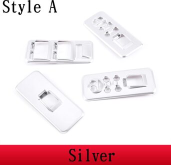 Voor Land Rover Range Rover Sport L320 2005 Abs Zilver/Zwarte Auto Venster Lift Schakelaar Knop Cover stickers Auto Accessoires stijl A zilver
