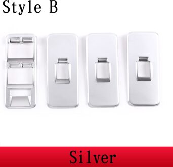 Voor Land Rover Range Rover Sport L320 2005 Abs Zilver/Zwarte Auto Venster Lift Schakelaar Knop Cover stickers Auto Accessoires stijl B zilver