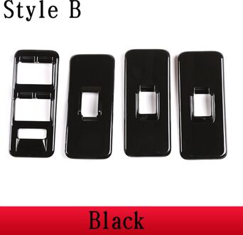 Voor Land Rover Range Rover Sport L320 2005 Abs Zilver/Zwarte Auto Venster Lift Schakelaar Knop Cover stickers Auto Accessoires stijl B zwart