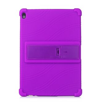 Voor Lenovo Tab M10 TB-X605F X505F Tab P10 TB-X705F TB-X705L 10.1 Inch Tablet Beschermhoes Soft Silicon Case + Film + Pen paars
