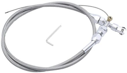 Voor Ls Motor Roestvrij Staal Gevlochten Throttle Gas Kabel Ls1 4.8 5.3 5.7 6.0 Roestvrij Staal Gevlochten Behuizing Met Aluminium uiteinden