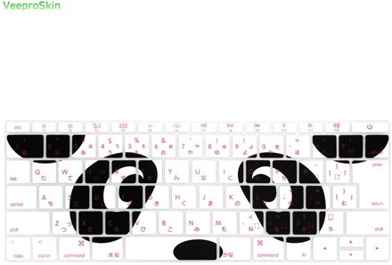 Voor Mac 12 "A1534 Jp Silicone Toetsenbord Cover Skin Voor Macbook Pro 13" A1708 Geen touch Bar) japanse Rainbow Dier panda
