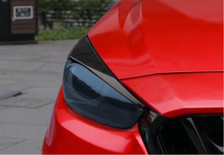 Voor Mazda 3 Axela Accessoires Hoofd Lamp Licht Trim Strip Wenkbrauw Auto Sticker koolstof