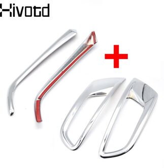 Voor Mazda CX3 CX-3 Abs Chrome Voorkant Onderkant Foglight Oogleden Cover Mistlamp Brow Wenkbrauw Strip Bumper Trim accessoires 4stk voorkant en achterkant