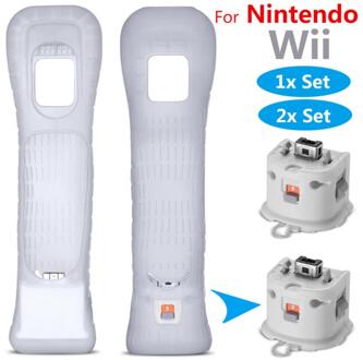 Voor Nintendo Wii Motion Plus Adapter Sensor + Siliconen Case Afstandsbediening