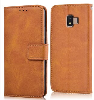 Voor Op Samsung J2 Core Case Cover Voor Samsung Galaxy J2 Core J260 J260F Coque Wallet Leather Case Voor Samsung j260 J2Core Case niu-geel