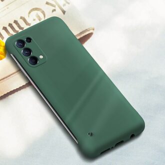 Voor Oppo Reno 5 Case Ultra Dunne Matte Frameloze Cover Voor Oppo Reno5 Case Shockproof donker groen