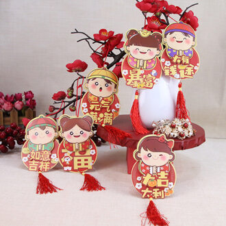 Voor Oranje Bomen 6 Pcs Onregelmatige Vorm Chinese Ox Jaar Rode Pakketten ontwerp 1