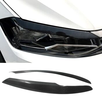 Voor Polo Carbon Fiber Koplampen Wenkbrauw Ooglid Trim Cover Sticker Inbouwen Auto Styling