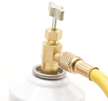 Voor R134A Koelmiddel 1/2 Acme Threads 1/4 "Sae Flesopener Adapter A/C Koudemiddel Kan Tik Valve Messing goud Fles Adapter