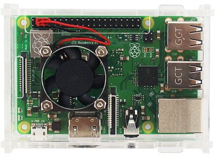 Voor Raspberry Pi 3 Model B +(Plus) acryl Case Transparante Doos Cover Shell + Koelventilator + Aluminium Koellichaam Voor Raspberry Pi 3 M
