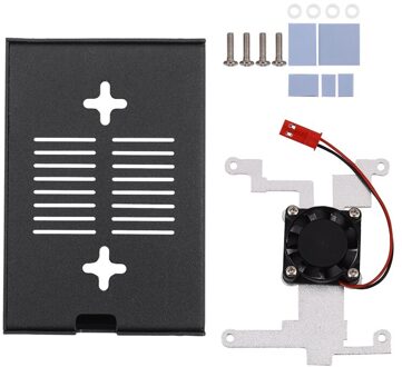 Voor Raspberry Pi 4 B Metalen Beschermhoes Aluminium Shell Met Koelventilator