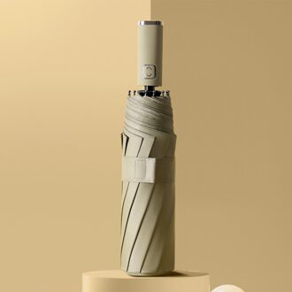 Voor Regen Winddicht Waterdicht Travel Compact Lichtgewicht Kids Adult Outdoor Camping Emergency Opvouwbare Paraplu Bescherming Zon khaki