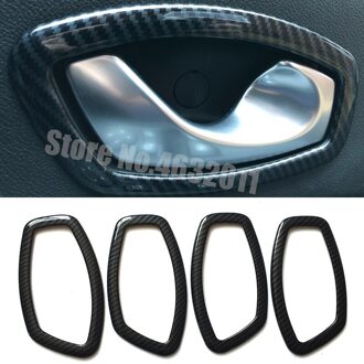 Voor Renault Captur Lhd Abs Carbon Fibre Innerlijke Armsteun Portierruit Lift Schakelaar Knop Panel Accessoires 4Pcs inner handvat bowl