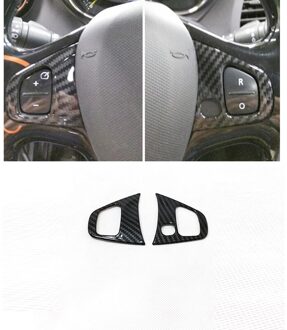 Voor Renault Captur Lhd Abs Carbon Fibre Innerlijke Armsteun Portierruit Lift Schakelaar Knop Panel Accessoires 4Pcs stuurinrichting wiel
